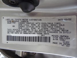 2002 TOYOTA HIGHLANDER LIMITED BEIGE 3.0L AT 4WD Z18289